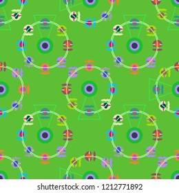 Ferris wheel color seamless pattern.