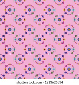 Ferris wheel color seamless pattern.