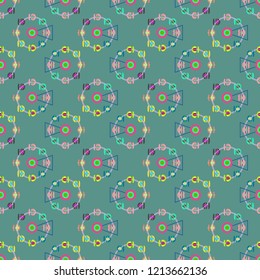 Ferris wheel color seamless pattern.