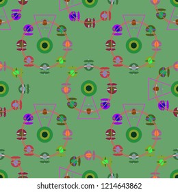 Ferris wheel color seamless pattern.