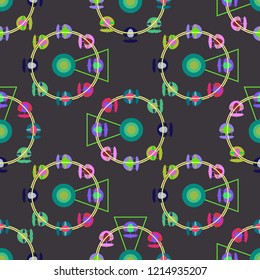Ferris wheel color seamless pattern.