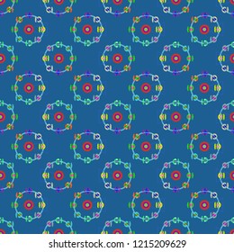 Ferris wheel color seamless pattern.