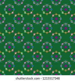 Ferris wheel color seamless pattern.