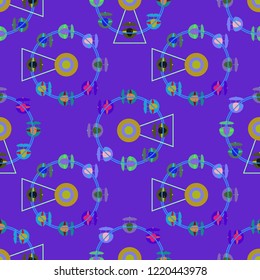 Ferris wheel color seamless pattern.