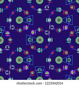 Ferris wheel color seamless pattern.