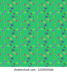 Ferris wheel color seamless pattern.