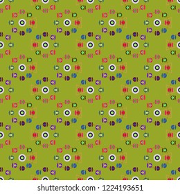 Ferris wheel color seamless pattern.