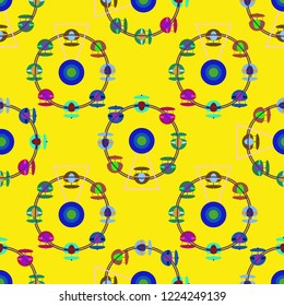 Ferris wheel color seamless pattern.