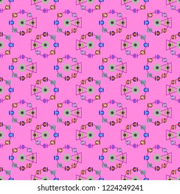 Ferris wheel color seamless pattern.