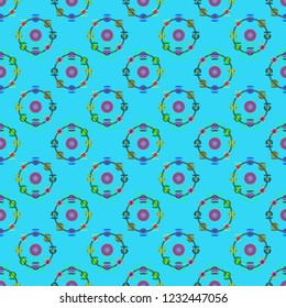 Ferris wheel color seamless pattern.