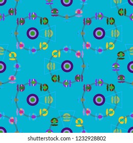 Ferris wheel color seamless pattern.