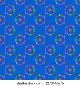 Ferris wheel color seamless pattern.
