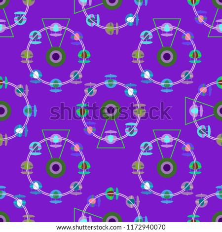 Ferris wheel color seamless pattern.