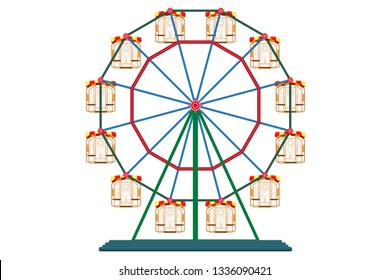 Ferris wheel colorful graphic vector