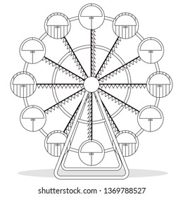 Ferris wheel for coloring book