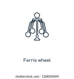 Ferris wheel concept line icon. Linear Ferris wheel concept outline symbol design. This simple element illustration can be used for web and mobile UI/UX.