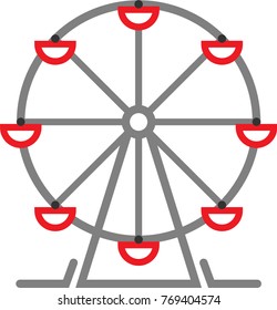 Ferris Wheel Design Icon Vector Art Illustration