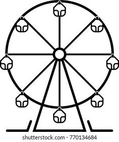 Ferris Wheel Design Icon Vector Art Illustration