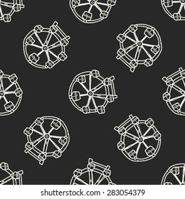 Ferris wheel doodle seamless pattern background