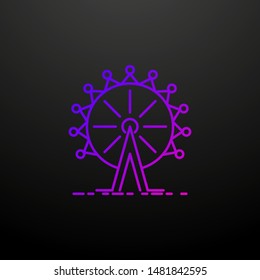 Ferris wheel dusk style nolan icon. Elements of summer holiday and travel set. Simple icon for websites, web design, mobile app, info graphics