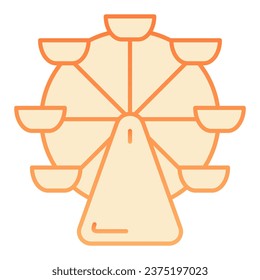 Ferris wheel flat icon. Carousel orange icons in trendy flat style. Fair gradient style design, designed for web and app. Eps 10