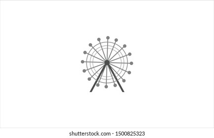 Ferris Wheel flat icon minimal logo