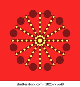 Ferris wheel with glowing lights. Vector illustration for advertising booklets, flyers, posters