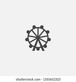 Ferris wheel Glyph icon. Simple sign illustration. Ferris wheel symbol design. Can be used for web, print and mobile