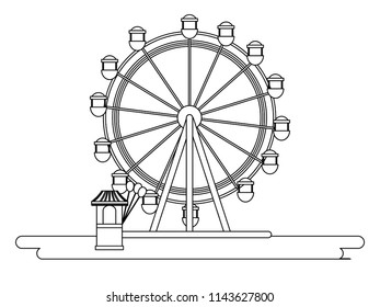 Hand Drawn Sketch Illustration Ferris Wheel Stock Vector (Royalty Free ...