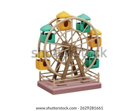 Ferris wheel icon 3d render illustration. Ferris wheel illustration 3d render
