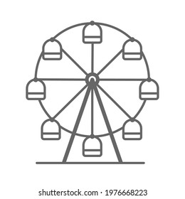 Ferris wheel icon in an amusement park  Vector illustration isolated white background 
