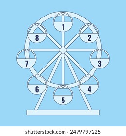 Ferris wheel icon. Amusement park and recreation theme. Colorful design. Vector illustration