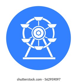Ferris wheel icon in black style isolated on white background. Play garden symbol stock vector illustration.