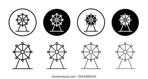 Ferris wheel icon Black and white outline vector