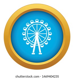 Ferris wheel icon blue vector isolated on white background for any design