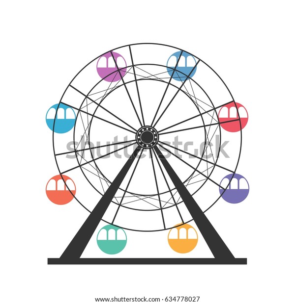 Ferris Wheel Icon Carnival Funfair Carousel Stock Vector (royalty Free 