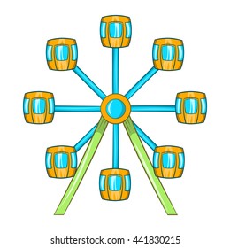 Ferris wheel icon in cartoon style on a white background