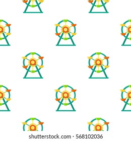 Ferris wheel icon in cartoon style isolated on white background. Play garden pattern stock vector illustration.