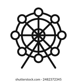 Ferris Wheel Icon Collection Amusement Park Ride Illustrations for Festivals and Fun Fairs