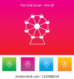 Ferris Wheel Icon in Colored Square box. eps-10