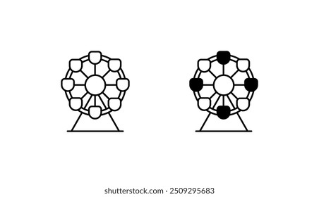 Ícone de roda gigante design com fundo branco ilustração stock