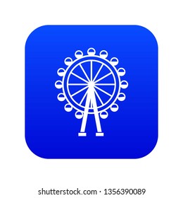 Ferris wheel icon digital blue for any design isolated on white vector illustration