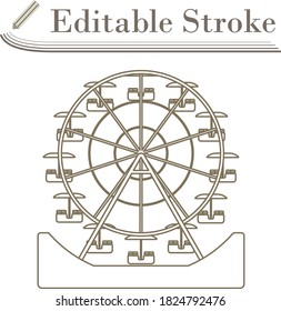 Ferris Wheel Icon. Editable Stroke Simple Design. Vector Illustration.