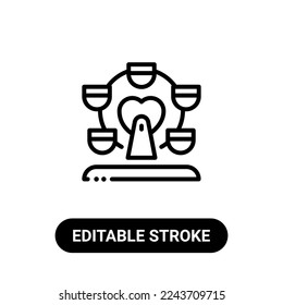 ferris wheel icon editable stroke. vector illustration
