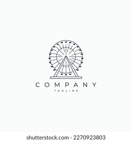 Ferris wheel icon. Elegant logo design vector illustration