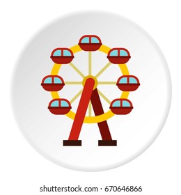Ferris wheel icon in flat circle isolated vector illustration for web