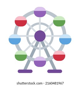 Ferris wheel icon flat emoji isolated vector illustration on white background