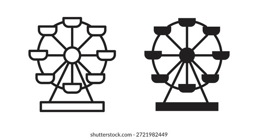 Icono de rueda de la fortuna icono plano simple. Versión Liner - Vector de stock.