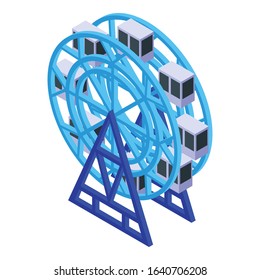Ferris wheel icon. Isometric of ferris wheel vector icon for web design isolated on white background
