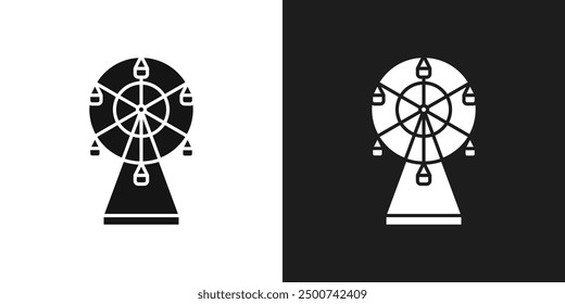 Ferris wheel icon line art vector